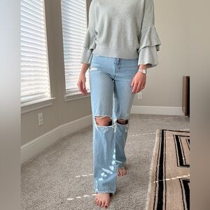 Vervet Light Blue Distressed Boyfriend Jeans